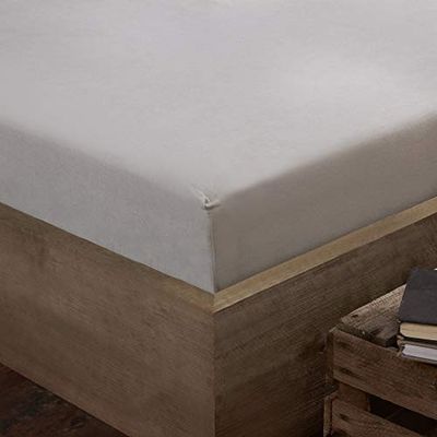 Sanctuary Drap-Housse en Coton brossé, Gris, King