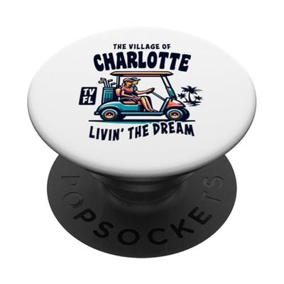Diseño de carrito de golf The Village of Charlotte PopSockets PopGrip Adhesivo