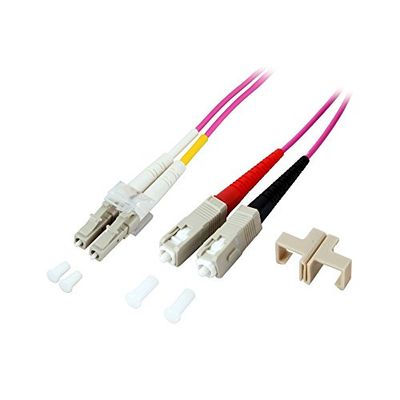 Techly Professional 305786 Cavo Fibra Ottica Multimodale OM4 SC/LC 50/125 15 m Fucsia
