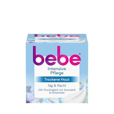 bebe Intensive Care (50 ml), Rich Face Cream for Dry Skin with Avocado Oil and Shea Butter, Intensive Nourishing Moisturising Cream for 24-Hour Moisture, Vegan
