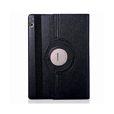 Fajne etui na Huawei Mediapad T5 Sztuczna skóra Gładka Czarny 10.1