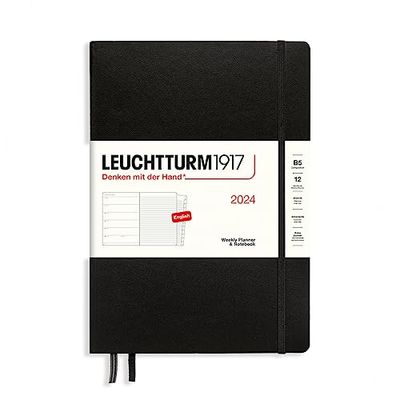 LEUCHTTURM1917 367764 agenda e taccuino settimanale Composition (B5) 2024, 12 mesi, Nero, Inglese