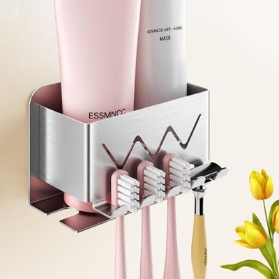 GlasFlength Porta spazzolino da denti in acciaio inossidabile per il bagno