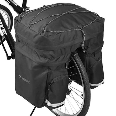 Wozinsky alforja, Bolsa de Bicicleta para portaequipajes, Bolsa de Viaje Impermeable para Bicicleta, Bicicleta de Carreras, Bolsa de Bicicleta, Bolsa portabicicletas, 60L con Cubierta de Lluvia