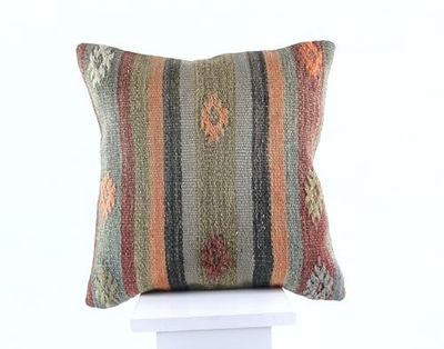 Kelim Cuscino 40x40 cm fatto a mano turco prodotto federe kilim dekorativo orientale etnici cuscino E831