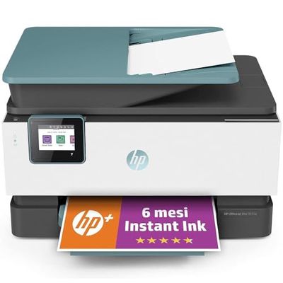 HP OfficeJet Pro 9015e 22A57B, Stampante Multifunzione a Getto d'Inchiostro A4 a Colori, Fronte e Retro Automatico, 22 ppm, Wi-Fi, HP Smart, 6 Mesi di Inchiostro Instant Ink Inclusi con HP+, Oasi