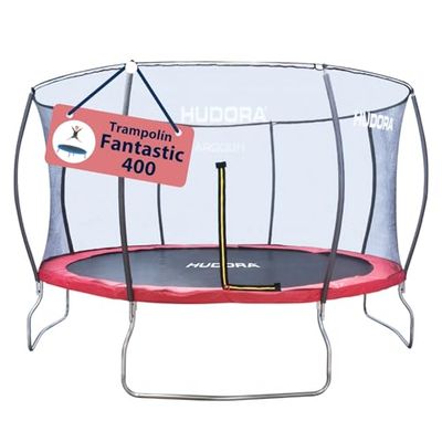 HUDORA Trampolim Fantastic tamanhos diferentes - Trampolim de jardim com rede de segurança - trampolim desportivo até 100 kg - Cama elástica familiar com cobertura de borda para crianças e adultos