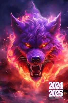 Agenda Scolaire Loup 2024 2025: Gérez votre temps avec efficacité et atteignez vos objectifs académiques en toute simplicité grâce à notre Planificateur Quotidien 1 Jour Par Page au format A5