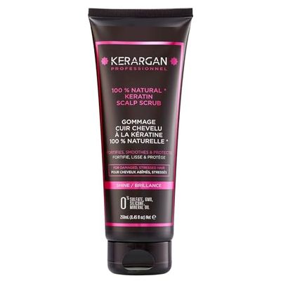 Kerargan - Keratin Purifying Scrub for Damaged, Stressed Hair - Revitalizes, Exfoliates, and Strengthens - Aloe Vera, Argan Oil, Sweet Almond Oil - Sulfate-Free, Non-GMO, Silicone-Free - 8.45 Fl oz