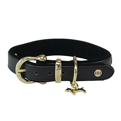 Happy-House Selle de Luxe Collier en Cuir, 2 x L, Noir