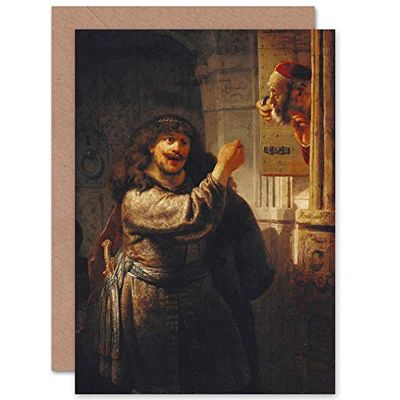 Artery8 Rembrandt Samson Threatened His Father In Law Fine Art Greeting Card Plus Envelope Blank Inside