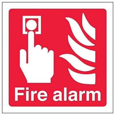 VSafety Lot de 3 panneaux carrés avec logo Fire Alarm, 100mm x 100mm, 3