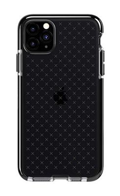 Tech21 T21-7281 skyddande Apple iPhone 11 Pro Max skal tunt mönstrat bakskydd med FlexShock – Evo Check – rökig/svart