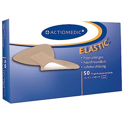 gramm_medical 33502004086 Actiomedic elastische vingertoppen verband, huidskleur, verpakking à 50 stuks