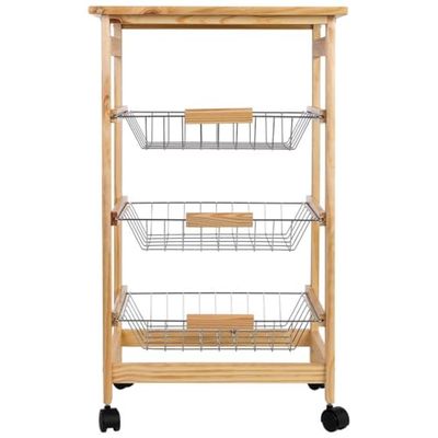Carro de cocina de madera negro