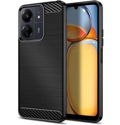 Tumundosmartphone Custodia Gel TPU Tipo Carbon Nero per Xiaomi Redmi 13C