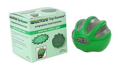 CanDo Hand exerciser - finger strengthener CanDo Digi-Squeeze, green (medium)