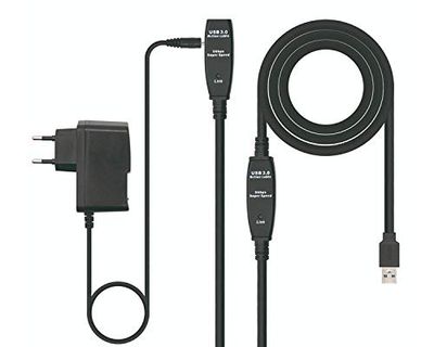 Watio Wave Câble d'extension USB type A/m-a/h de 10 m, avec vitesse de transfert élevée, idéal pour les appareils électroniques et les connexions stables. *