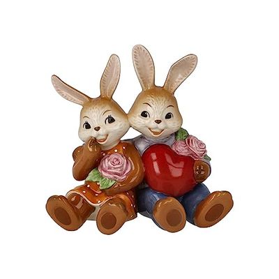 Goebel Figura de Pareja de Conejos con Texto en alemán Mein Valentinsschatz!, Fabricada en Loza, Dimensiones: 12 x 8 x 12 cm, 66-845-84-1