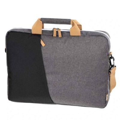 Hama| Funda para portátil de hasta 15.6 Pulgadas (Bolsa para Ordenador portátil, Tableta, MacBook, Bandolera como Bolso de Trabajo o Mochila Escolar para Hombre y Mujer), Color Negro y Gris