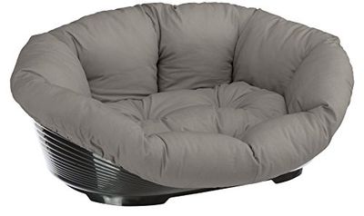 Ferplast Panier Chien avec Coussin Sofa' 8 Coton Lavable, Lit Chien en Plastique Rembourré, Corbeille en Plastique et Coussin pour Chien, Fond Perforé, Antidérapant, 85 x 62 x h 28,5 cm, Taupe