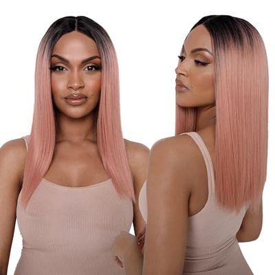 The Peachie - Peach Straight Lob Lace Front Wig