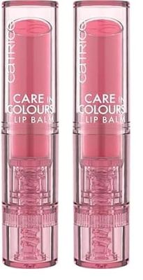 Catrice Care In Colours Lip Balm, n. 070, rosa, idratante, nutriente, naturale, lucido, vegano, senza alcool, senza conservanti, senza parabeni, confezione da 2 (3g)