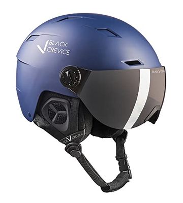 Black Crevice Casque de Ski avec visière Kirchberg Unisexe, Bleu Marine, 0 = S (51-53 cm)