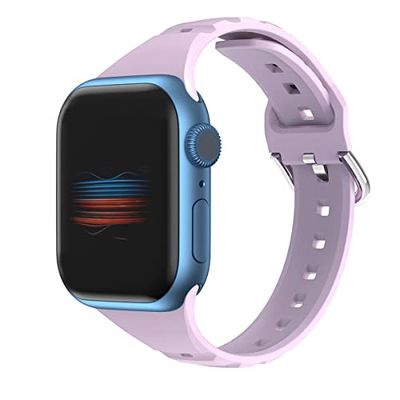 Armband compatibel met Apple Watch 42 mm/44 mm/45 mm, voor vrouwen en mannen, horlogeband voor Apple Watch Series 7/iWatch Series 7 6 5 4 3 2 1 SE (violet), Paars., 42mm/44mm/45mm