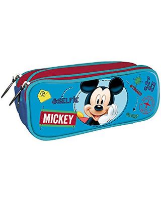 Disney Mickey Pennenetui met 3 vakken met ritssluiting