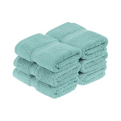 SUPERIOR Egyptische katoenen stapeldoek/washandje set van 6, ultrazachte luxe handdoeken, dikke pluche benodigdheden, absorberend zwaargewicht, gastenbad, hotel, spa, thuisbadkamer, douchebasis,