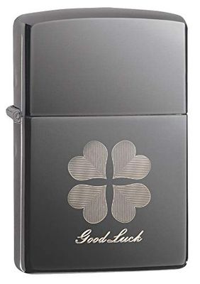 Zippo - Good Luck Design - Laser Fancy Fill, Black Ice® - Windproof Lighter, refillable, in gift box