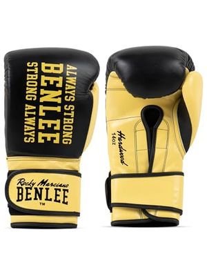 BENLEE Guanti da boxe in pelle Hardwood nero/giallo 10 oz