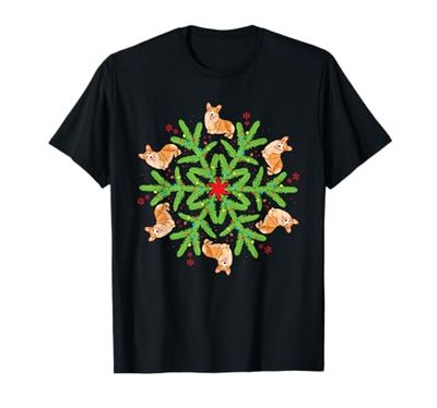 Fiocco di Neve Corgi Gallese di Pembroke di Natale Maglietta