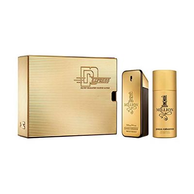Paco Rabanne Unisex's 1 Million EAU DE Toilette 100ML + DESODORANTE 150ML VAPORIZADOR + MINIATURA 10ML Deodorant Vaporizer + Miniature, Negro, Standard