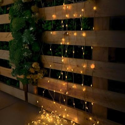 M mimotec - Tenda a ghirlanda LED per esterni con USB, lunghezza 3 * 2 m, luce calda 2700 K, impermeabile IP65, ideale per terrazze e giardini. LM2962
