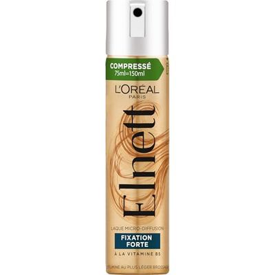 L'Oréal Paris - Laque Fixation Forte - Tenue Longue Durée 48H Indétectable - Maintien Souple Sans Résidus - Nouvelle Formule - Enrichi en Vitamine B5 - Elnett Satin - 75 ml