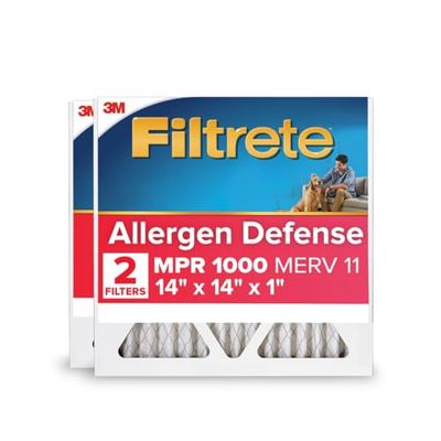 Filtrete 14x14x1, AC Oven Luchtfilter, MPR 1000, Micro Allergen Defense, 2-Pack (Exacte Afmetingen 13.81 x 13.81 x 0.81)