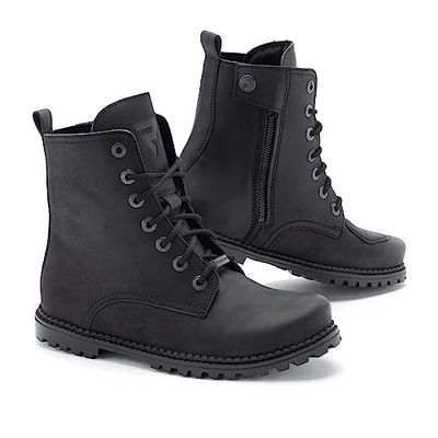 REBELHORN Unisex Nomad Motorcycle Boot, Vintage Black, 9.5 UK