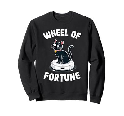 Wheel Of Fortune Cat On Robot Vacuum Cleaner Cat Sweatshirt
