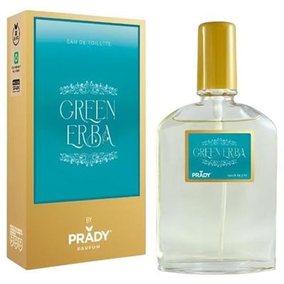 Prady Eau de Toilette Green Erba 90 ml - Fragranza fresca, verde e aromatica per uomo - Aroma a base di erbe rivitalizzante con note naturali - Uso quotidiano elegante e duraturo con carattere