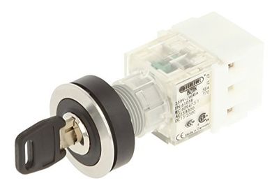 Mazo 23.001.480 Interruptor de llave rastend Acero Inoxidable, 2 posiciones, tast Contacto donante 2 schließer, rosca, Metálico (2 unidades)