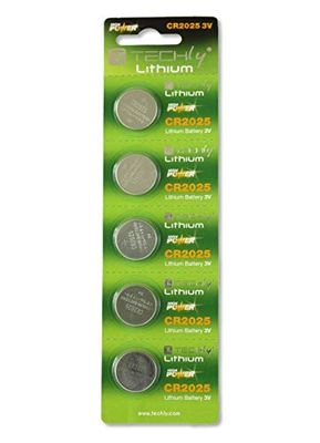 Techly -IBT KCR2025 alcalino 3 V Non batteria ricaricabile (batterie alcaline Button/Angolo CR2025 Argento Lampadina)