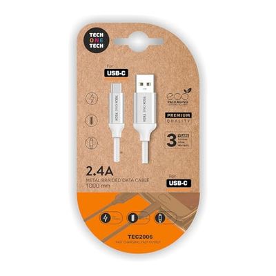 Brightium CAVO BIANCO NYLON (USB-A A USB-C), 1 m 2 A