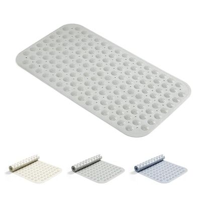 Good Nite Alfombrilla de baño Larga Antideslizante con ventosas Extra Grandes para un baño Seguro, antimoho, Lavable a máquina, Parte Trasera de Goma Gruesa Suave, 70 x 38 cm, Color Gris
