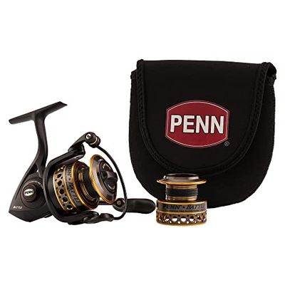 PENN Kit de moulinet de combat, taille 2500, comprend un couvercle de moulinet et une bobine de rechange en aluminium anodisé, position de la poignée droite/gauche, système de frein avant HT-100, noir