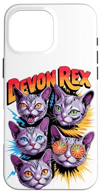 90's Vintage Devon Rex Pixie Cats Case for iPhone 16 Pro Max