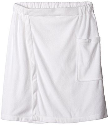 DII Men's Adjustable Shower Wrap with Velcro, 54x20, White
