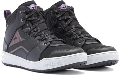 DAINESE Femme Suburb D-WP Shoes WMN Chaussures de Motard Imperméables, White/Metal Purple, 39 EU