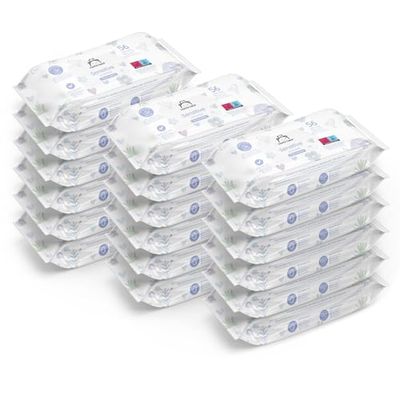 Marca Amazon - Mama Bear Toallitas para bebés sensibles, Sin fragancia, 1008 Unidad, 18 Paquetes de 56